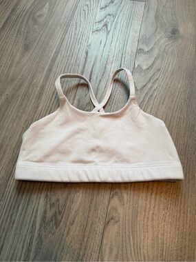 Athleta Girl Crossback Sports Bra Soft White Pink Tint Size L 12